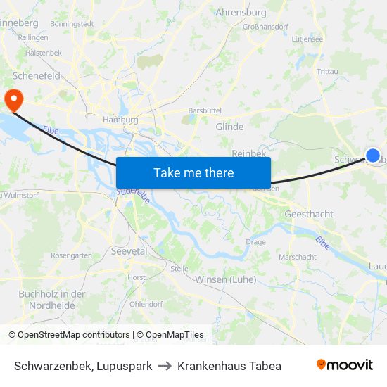 Schwarzenbek, Lupuspark to Krankenhaus Tabea map