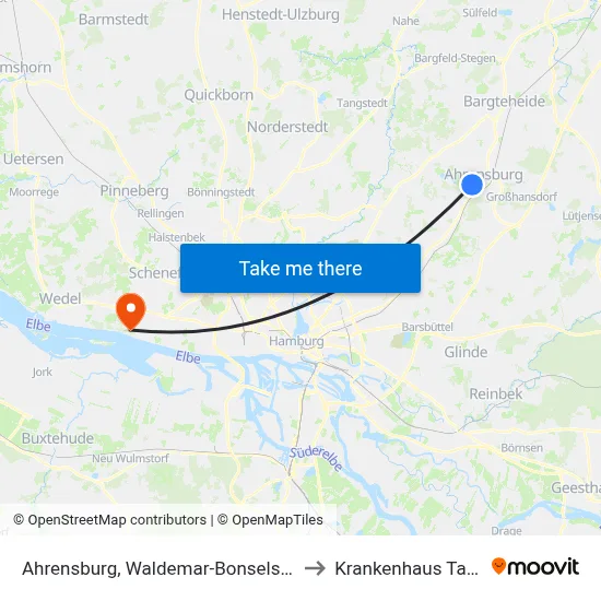 Ahrensburg, Waldemar-Bonsels-Weg to Krankenhaus Tabea map