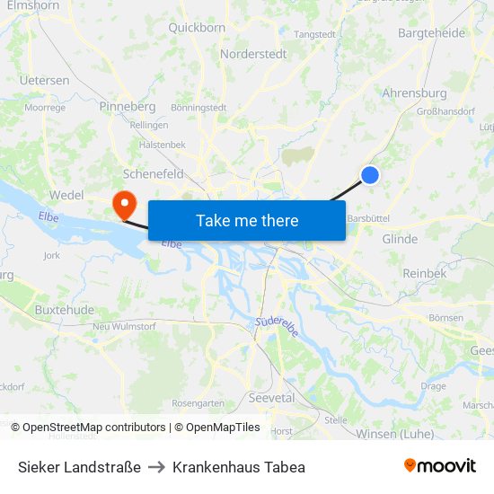 Sieker Landstraße to Krankenhaus Tabea map