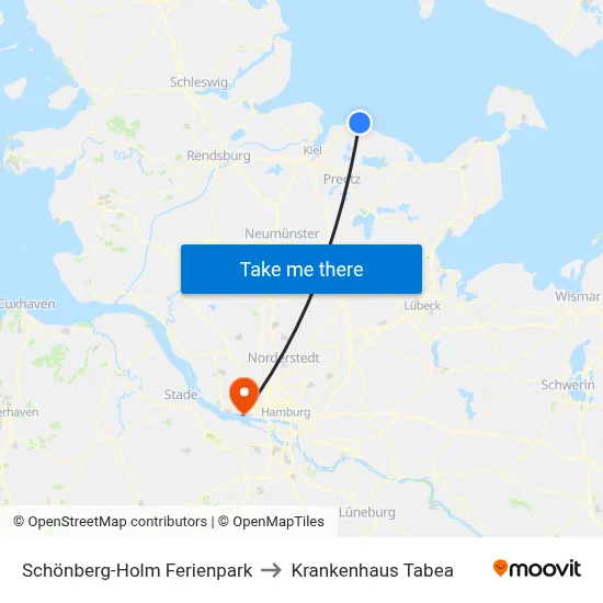 Schönberg-Holm Ferienpark to Krankenhaus Tabea map