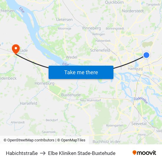 Habichtstraße to Elbe Kliniken Stade-Buxtehude map