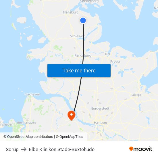 Sörup to Elbe Kliniken Stade-Buxtehude map