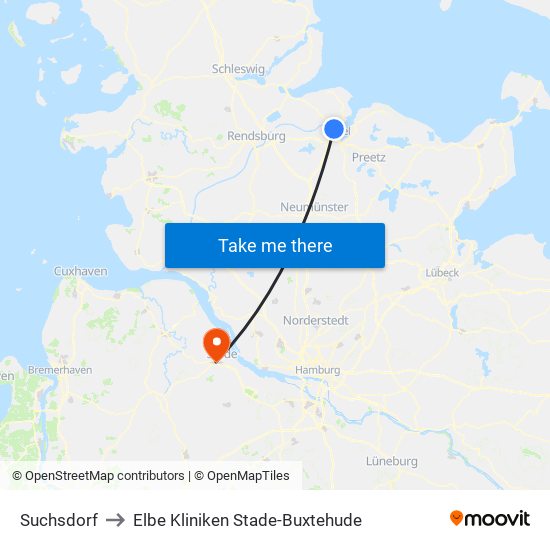 Suchsdorf to Elbe Kliniken Stade-Buxtehude map