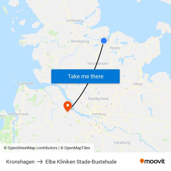 Kronshagen to Elbe Kliniken Stade-Buxtehude map