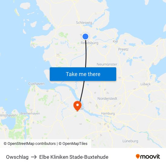 Owschlag to Elbe Kliniken Stade-Buxtehude map