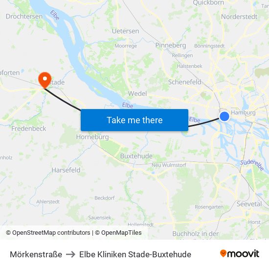 Mörkenstraße to Elbe Kliniken Stade-Buxtehude map