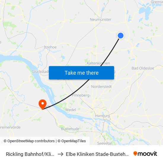 Rickling Bahnhof/Klinik to Elbe Kliniken Stade-Buxtehude map