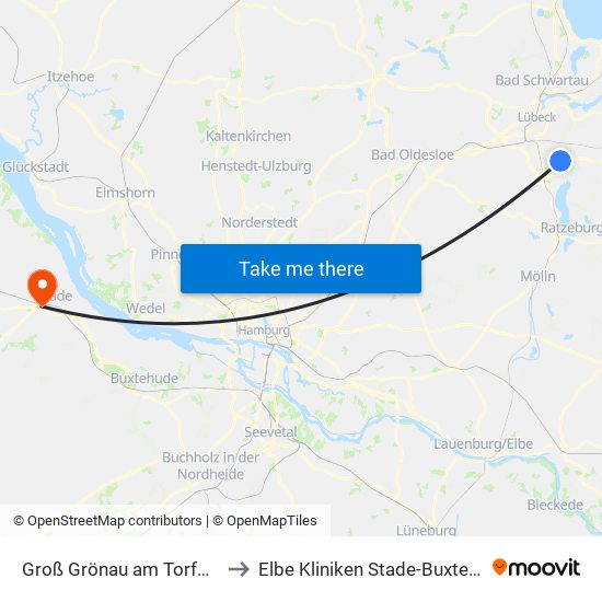 Groß Grönau am Torfmoor to Elbe Kliniken Stade-Buxtehude map