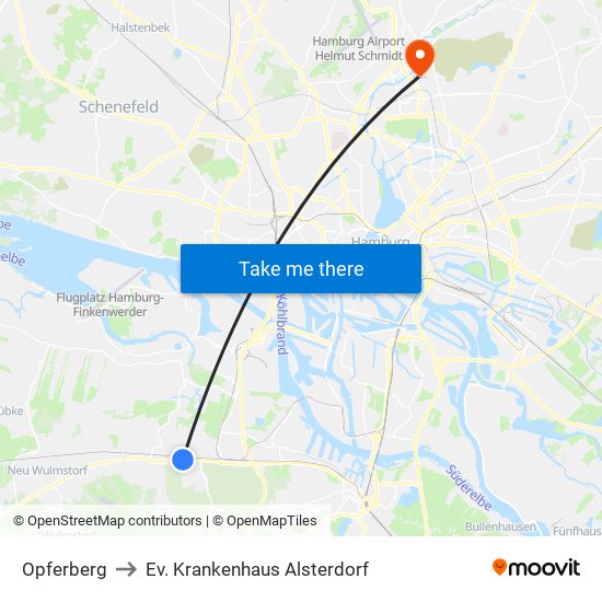 Opferberg to Ev. Krankenhaus Alsterdorf map