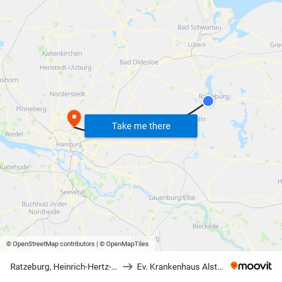 Ratzeburg, Heinrich-Hertz-Straße to Ev. Krankenhaus Alsterdorf map