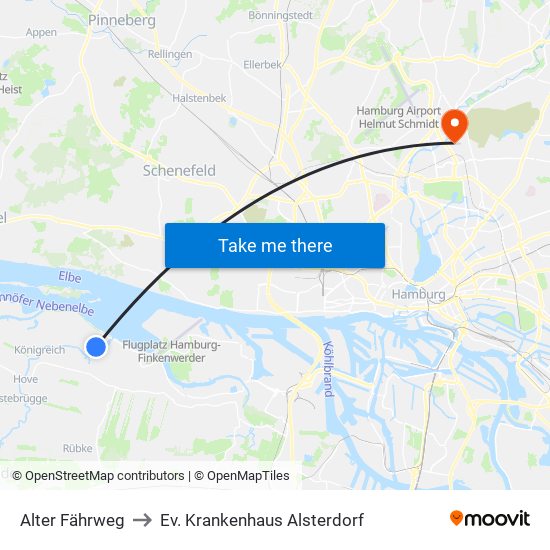 Alter Fährweg to Ev. Krankenhaus Alsterdorf map