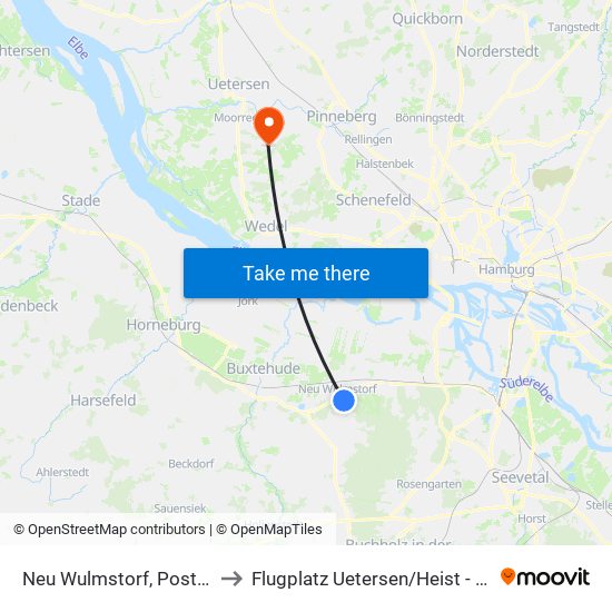 Neu Wulmstorf, Postweg to Flugplatz Uetersen / Heist - Edhe map