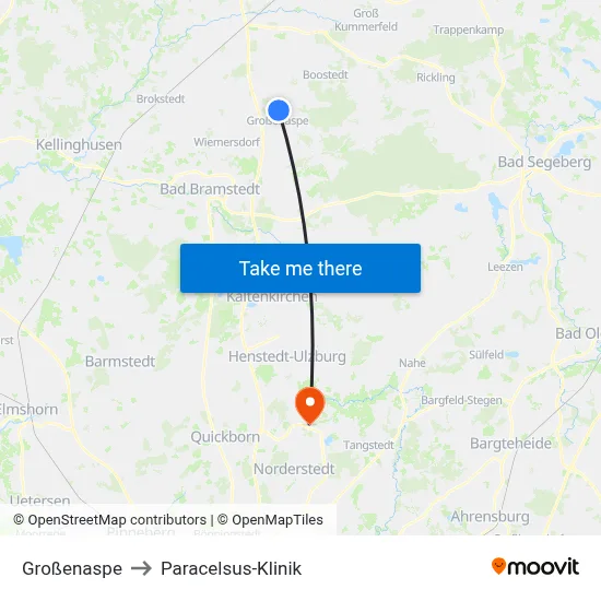 Großenaspe to Paracelsus-Klinik map