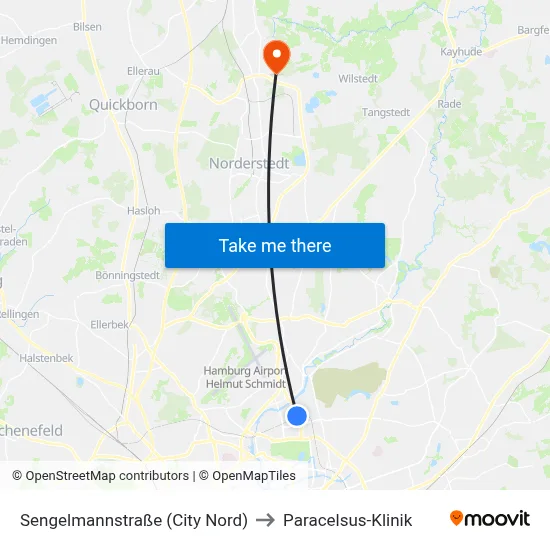 Sengelmannstraße (City Nord) to Paracelsus-Klinik map