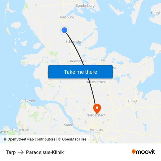 Tarp to Paracelsus-Klinik map