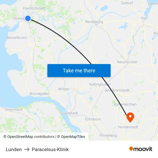 Lunden to Paracelsus-Klinik map
