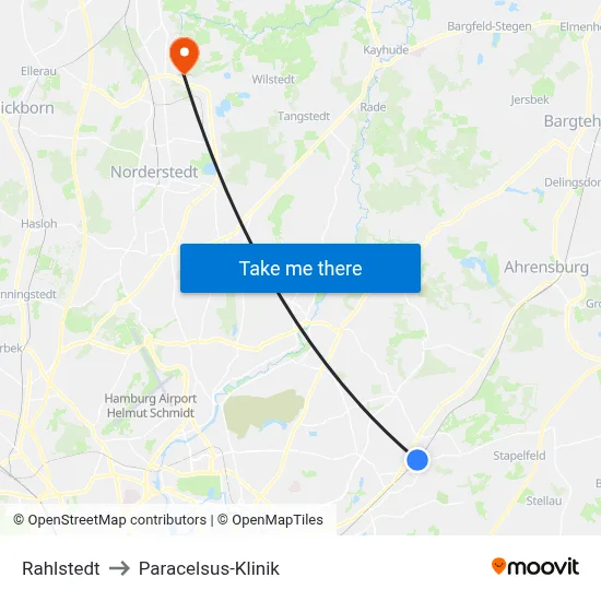 Rahlstedt to Paracelsus-Klinik map