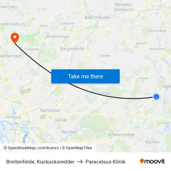 Breitenfelde, Kuckucksredder to Paracelsus-Klinik map