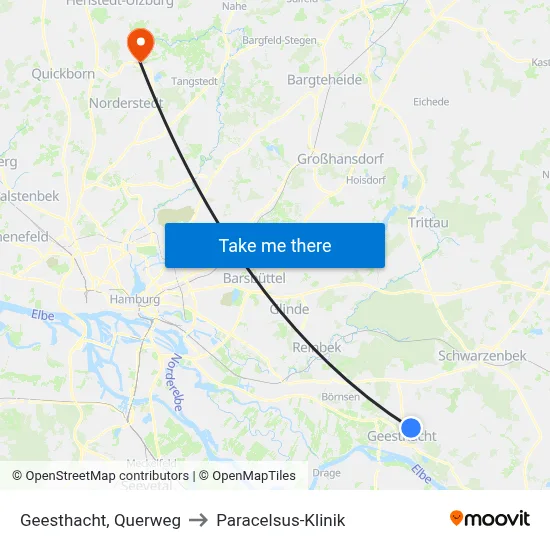 Geesthacht, Querweg to Paracelsus-Klinik map