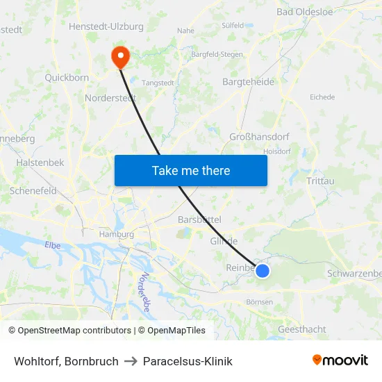 Wohltorf, Bornbruch to Paracelsus-Klinik map