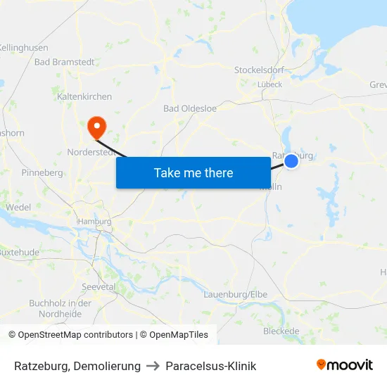 Ratzeburg, Demolierung to Paracelsus-Klinik map