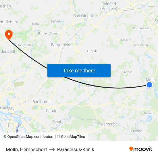 Mölln, Hempschört to Paracelsus-Klinik map