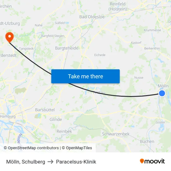 Mölln, Schulberg to Paracelsus-Klinik map