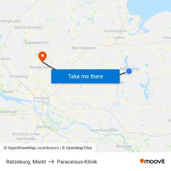 Ratzeburg, Markt to Paracelsus-Klinik map