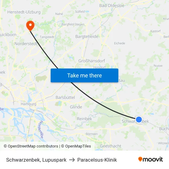 Schwarzenbek, Lupuspark to Paracelsus-Klinik map