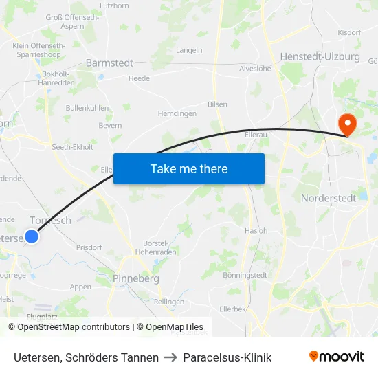 Uetersen, Schröders Tannen to Paracelsus-Klinik map