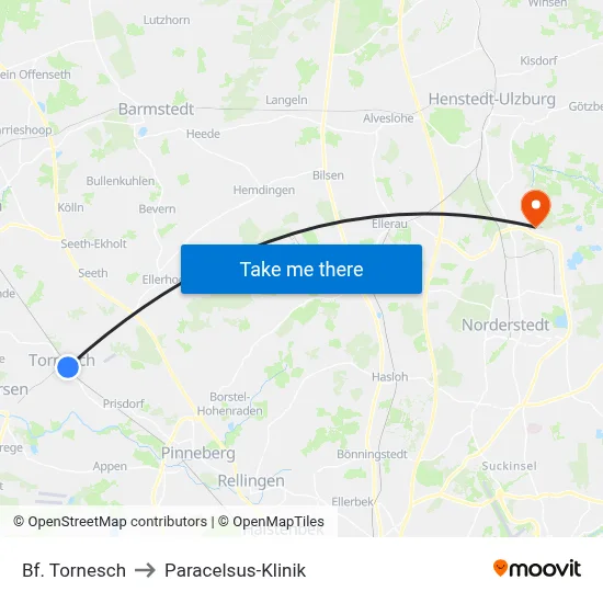 Bf. Tornesch to Paracelsus-Klinik map