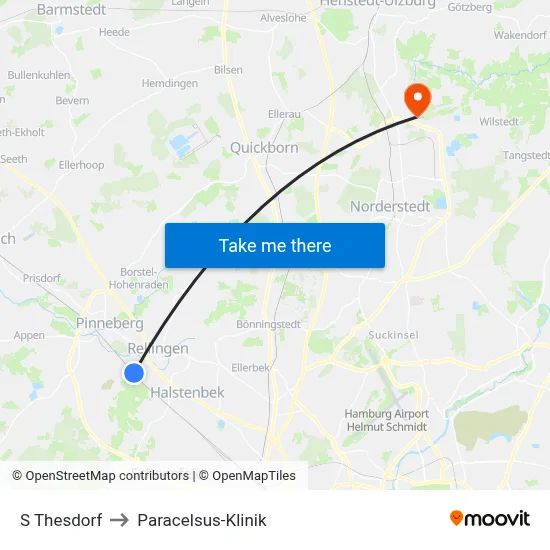S Thesdorf to Paracelsus-Klinik map