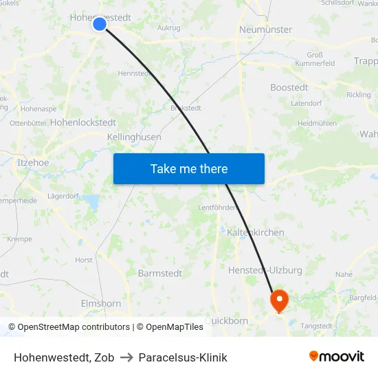 Hohenwestedt, Zob to Paracelsus-Klinik map