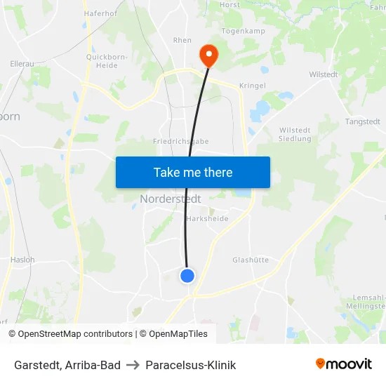 Garstedt, Arriba-Bad to Paracelsus-Klinik map