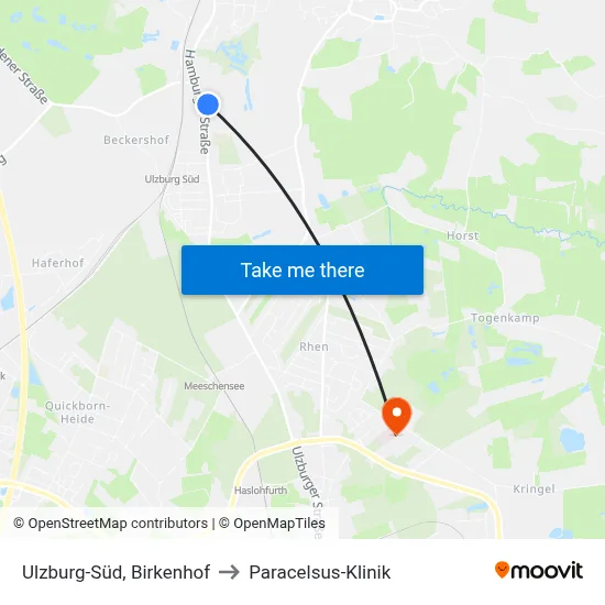 Ulzburg-Süd, Birkenhof to Paracelsus-Klinik map