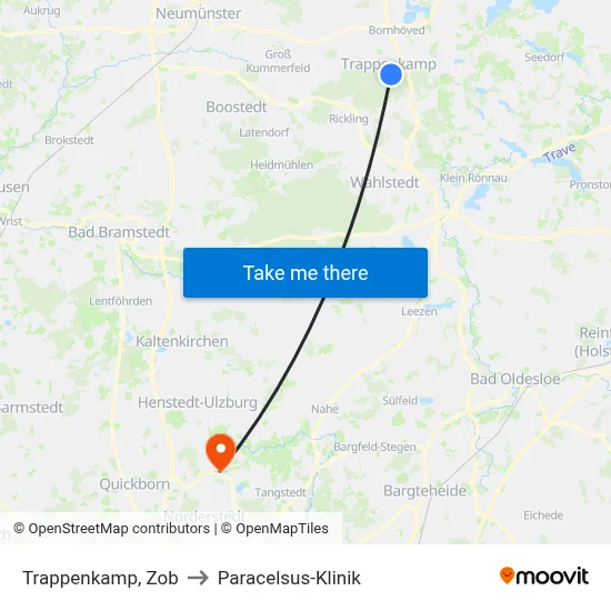 Trappenkamp, Zob to Paracelsus-Klinik map