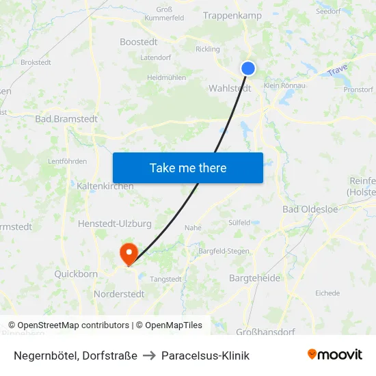 Negernbötel, Dorfstraße to Paracelsus-Klinik map