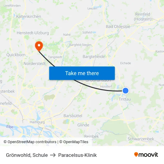 Grönwohld, Schule to Paracelsus-Klinik map