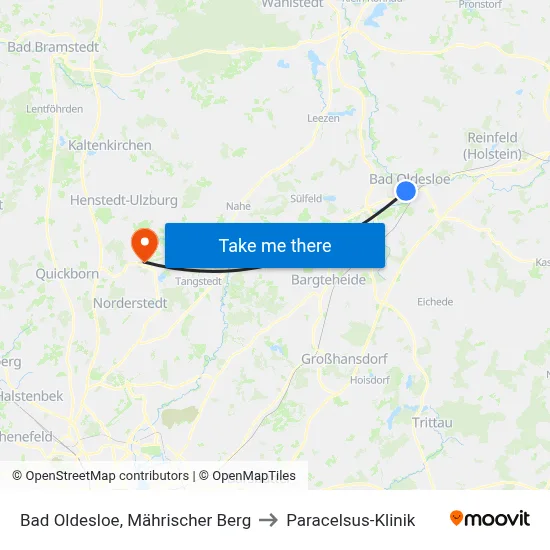 Bad Oldesloe, Mährischer Berg to Paracelsus-Klinik map