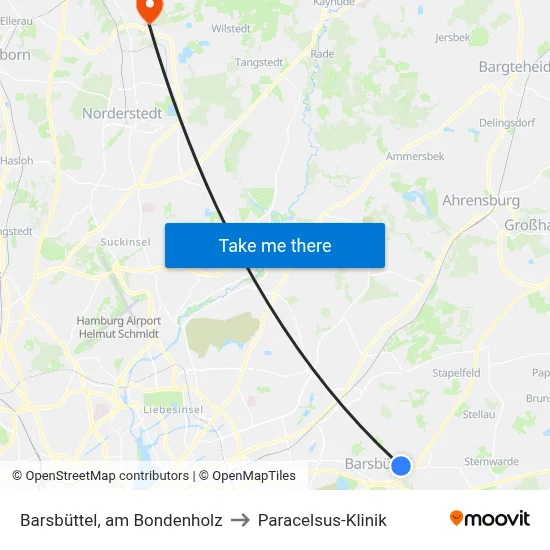 Barsbüttel, am Bondenholz to Paracelsus-Klinik map