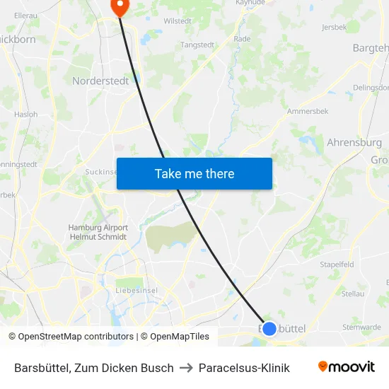 Barsbüttel, Zum Dicken Busch to Paracelsus-Klinik map