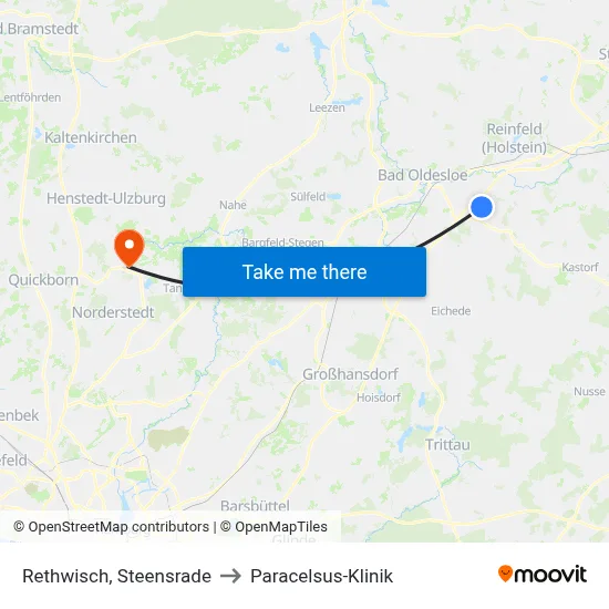 Rethwisch, Steensrade to Paracelsus-Klinik map