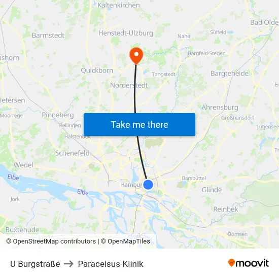 U Burgstraße to Paracelsus-Klinik map
