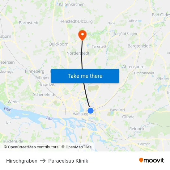 Hirschgraben to Paracelsus-Klinik map