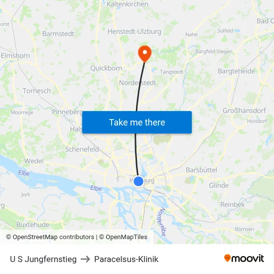 U S Jungfernstieg to Paracelsus-Klinik map