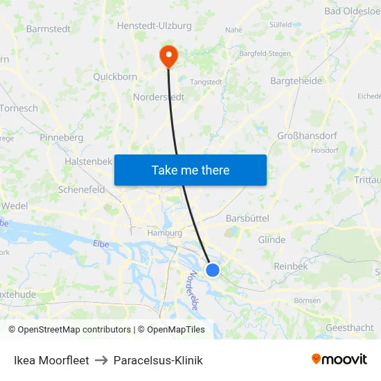 Ikea Moorfleet to Paracelsus-Klinik map