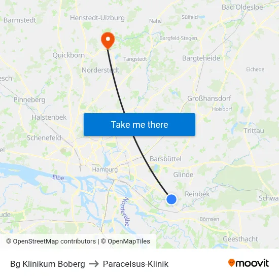 Bg Klinikum Boberg to Paracelsus-Klinik map