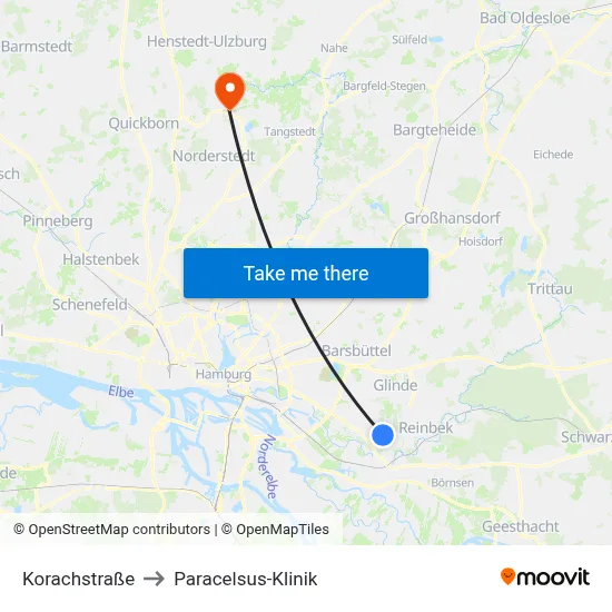 Korachstraße to Paracelsus-Klinik map