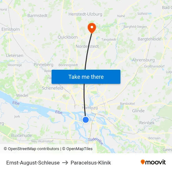 Ernst-August-Schleuse to Paracelsus-Klinik map