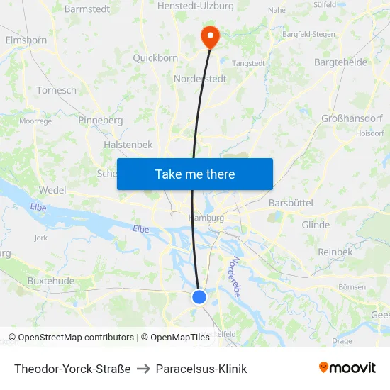 Theodor-Yorck-Straße to Paracelsus-Klinik map